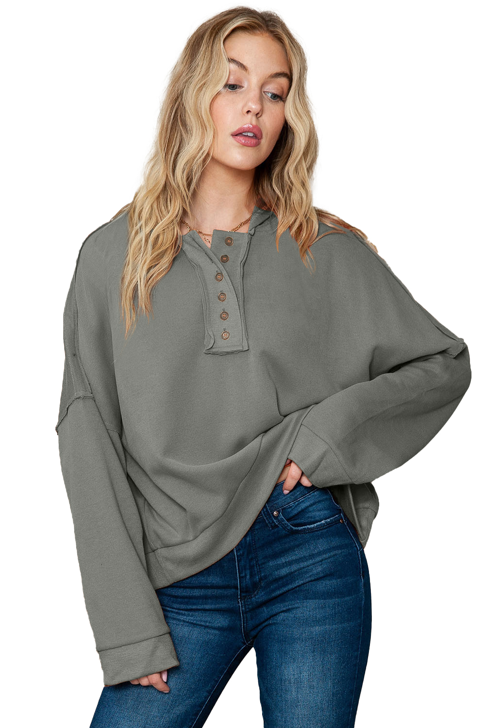 Pink Sequins Candy Cane Round Neck Sweatshirt