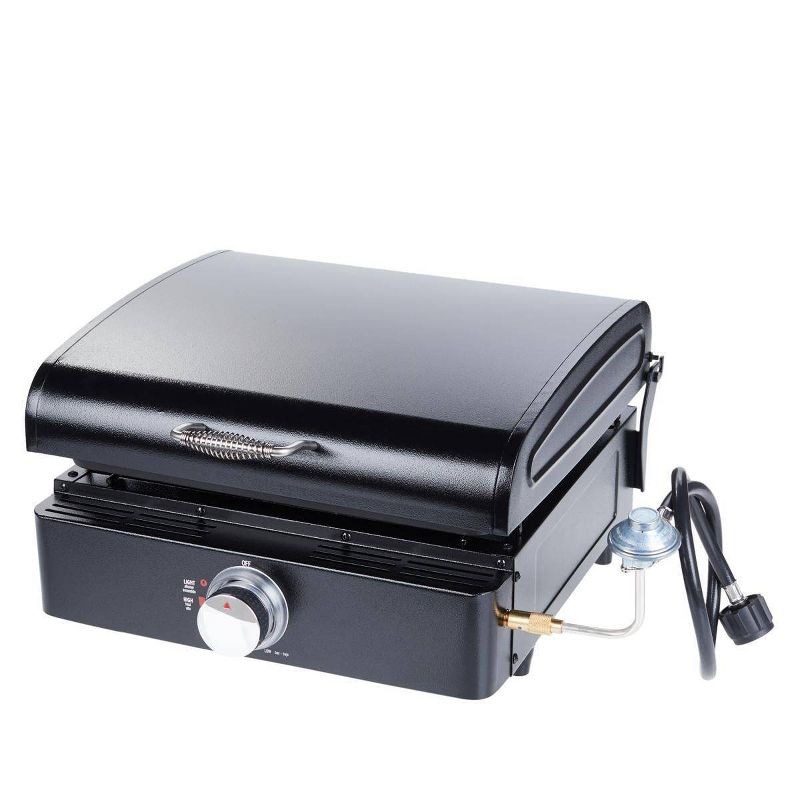 Lifesmart SG270LB-H 17" Reversible Cast Iron Griddle/Grill with Lid, Carry Bag, and Adapter Hose