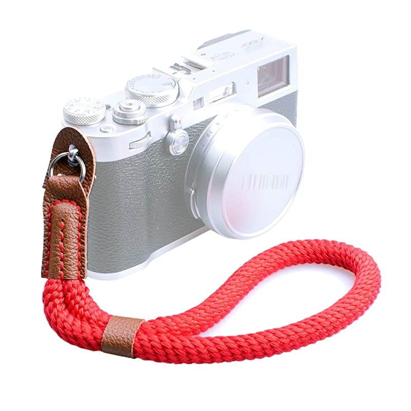 Red Cotton Camera Hand Wrist Strap Compatible with Fujifilm XT30 XT3 XT20 XT2 X70 XPro2 XE3 X30 XQ2 X100F X100T A6400 A6000 A6300 A6500 A6100 RXIR II RX10 Cameras Adjustable Safety Strap