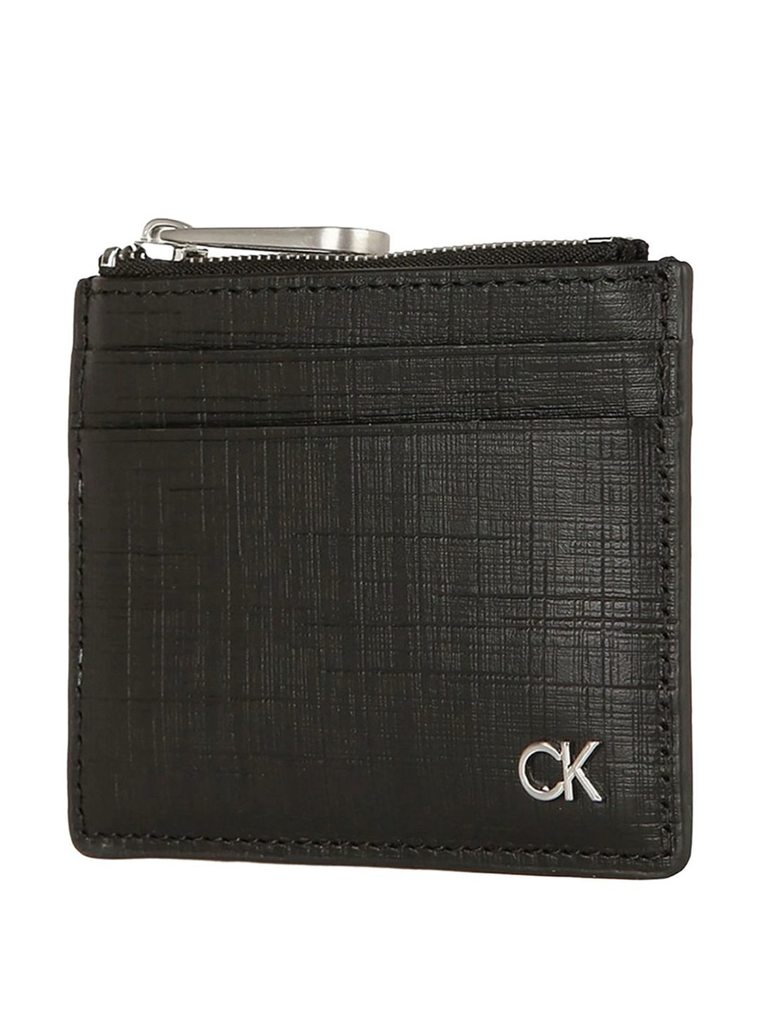 CALVIN KLEIN Black Leather Card Case