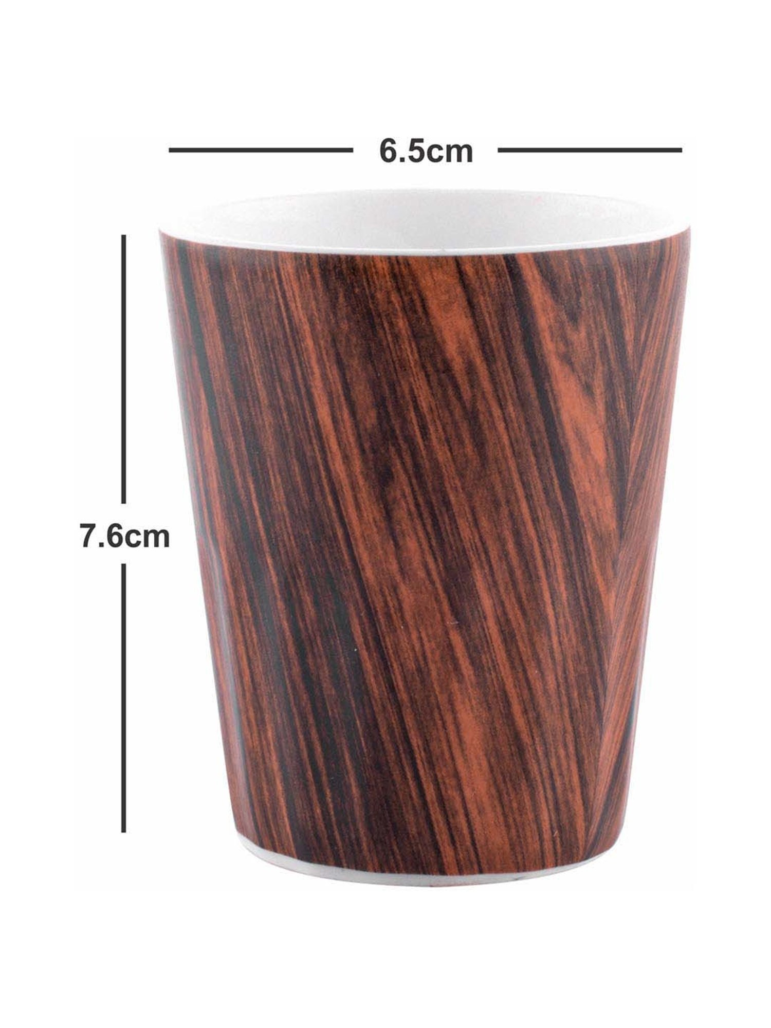 Goodhomes Brown Bone China Coffee Mugs (150 ml) - Set of 6