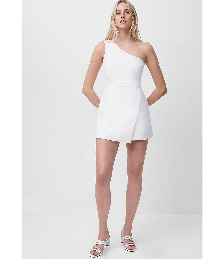 French Connection Whisper One Shoulder Envelope Hem Mini Dress