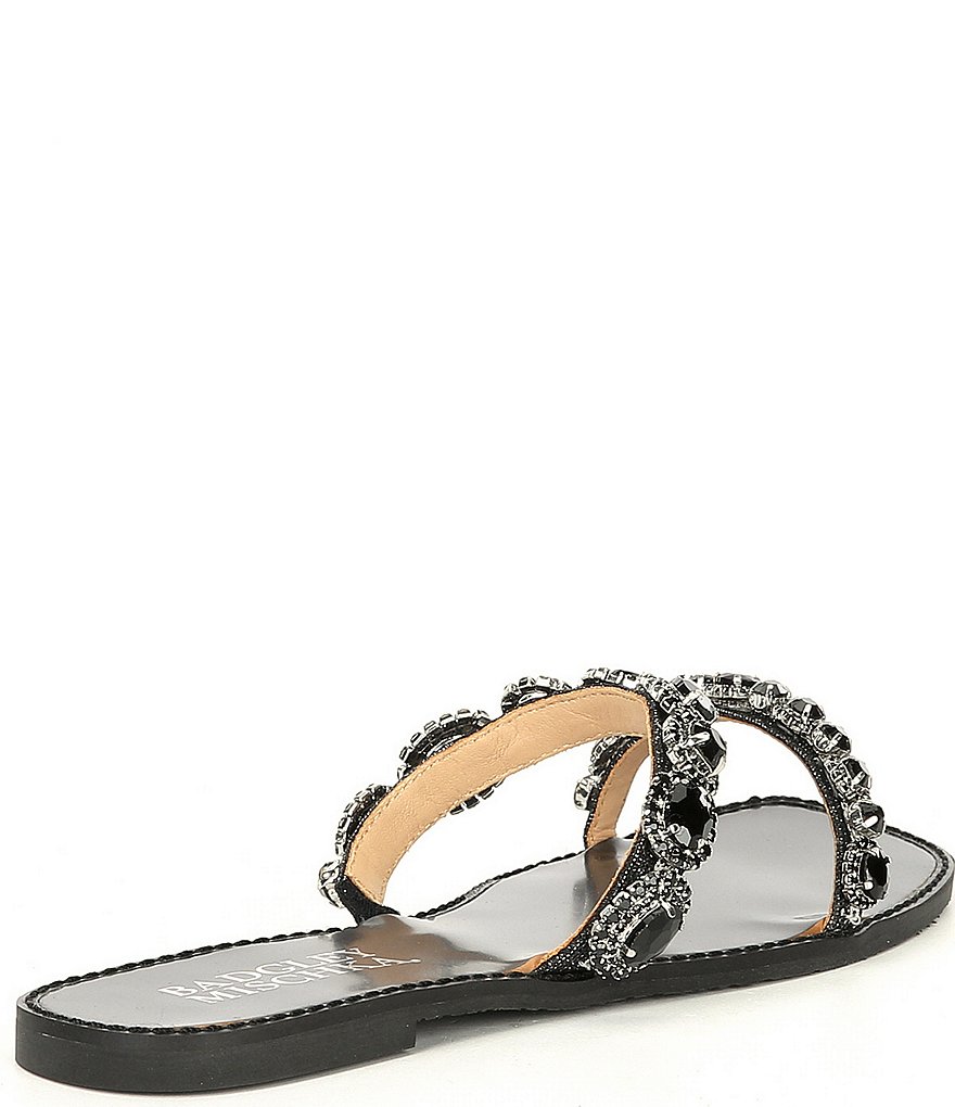 Badgley Mischka Reed Jeweled Strap Detail Sandals