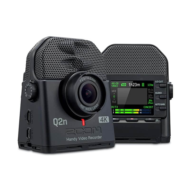 Q2n-4K Handy Video Recorder, 4K/30P Ultra High Definition Video, Compact Size, Stereo Microphones, Wide Angle Lens, for Recording Music, Video, Youtube Videos, Livestreaming