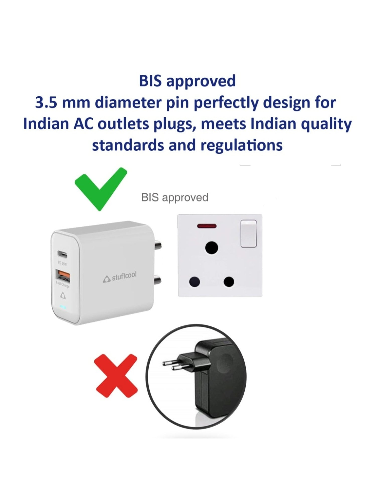Stuffcool Flow PPS 25W Type-C PD + USB-A Dual Port Wall Charger (White)
