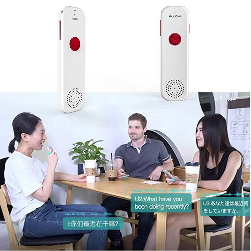 Easy Trans Smart Language Translator Device Electronic Pocket Voice Bluetooth 52 Languages for Learning Travel Shopping Business Fit for Apple iPhone Android White Red