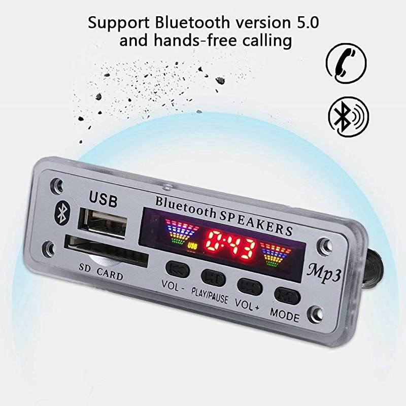 DC 5V12V Bluetooth 50 Audio Decoder Board Audio Module USB AUX SD FM Radio Lossless MP3WMAWAVFLACAPE Decoder Board Module Colors Screen DisplaySilver