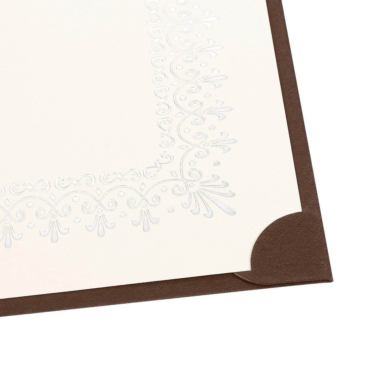12-Pack Certificate Holder - Diploma Cover, Document Cover for Letter-Sized Award Certificates, Brown, Gold Foil, 11.2 x 8.8 Inches