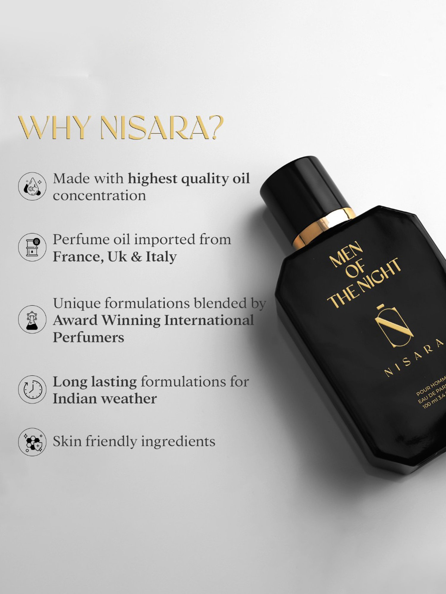 NISARA Men Of The Night Eau de Parfum for Men - 100 ml