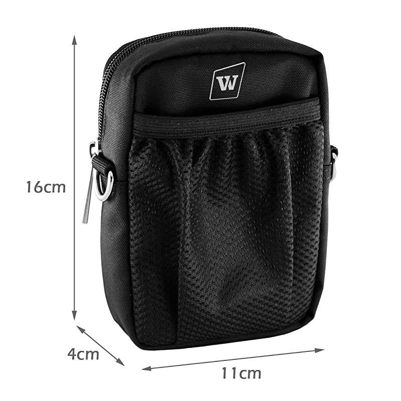 Voice Amplifiers Speaker Carry Case Cover Bag with Mesh Pocket Zip And Snap Hook Fit USB Cable Wall Charger Phone WB010