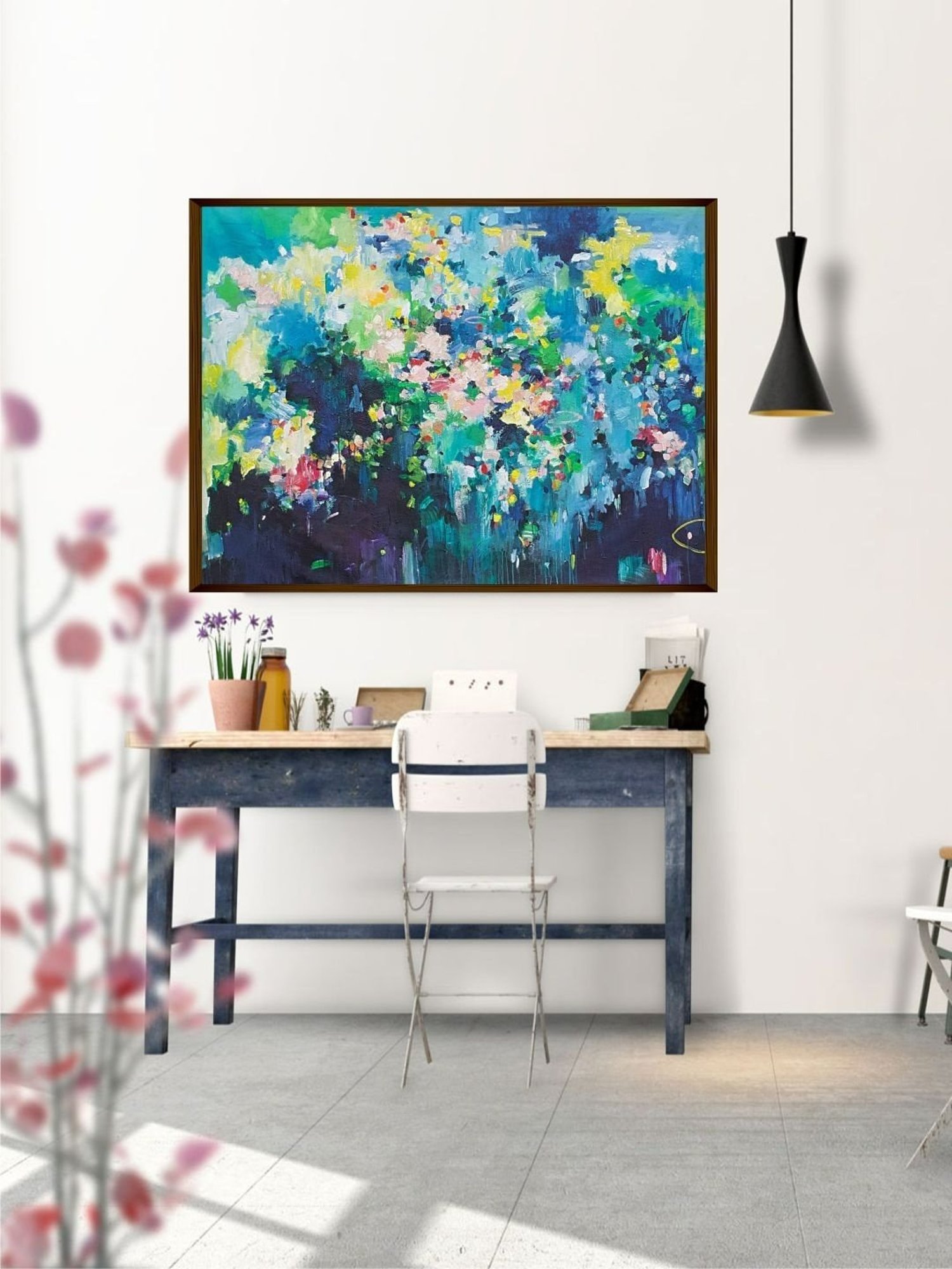 The Art House Abstract Multicolor Canvas Painting