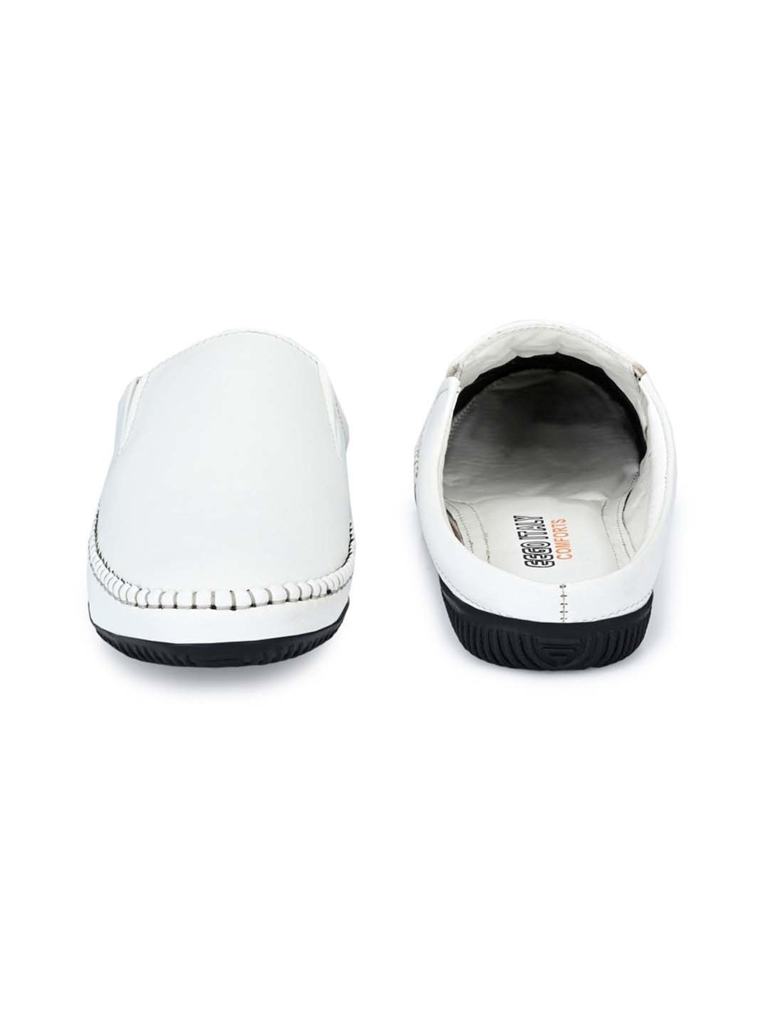 Eego Italy Men's White Mule Shoes