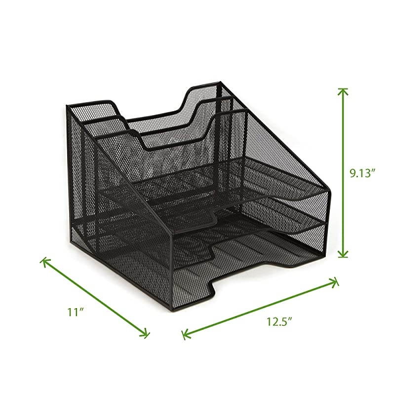 Mesh Organizer Storage 5 Compartment Black
