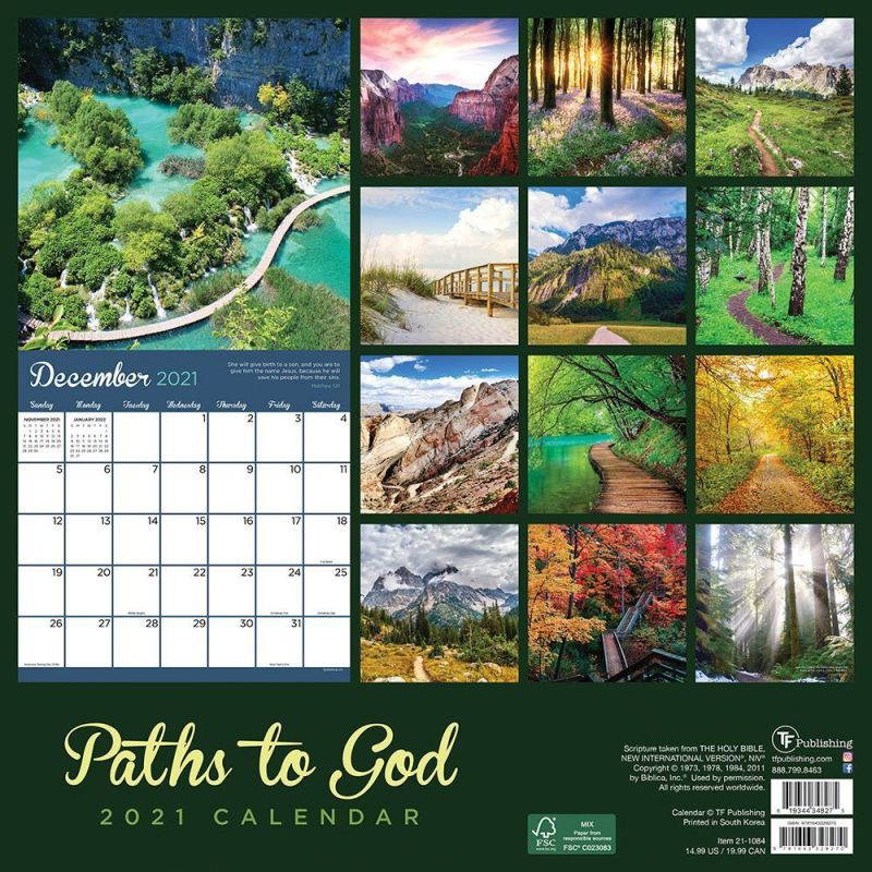 TF Publishing,  Paths to God Wall Calendar 2021