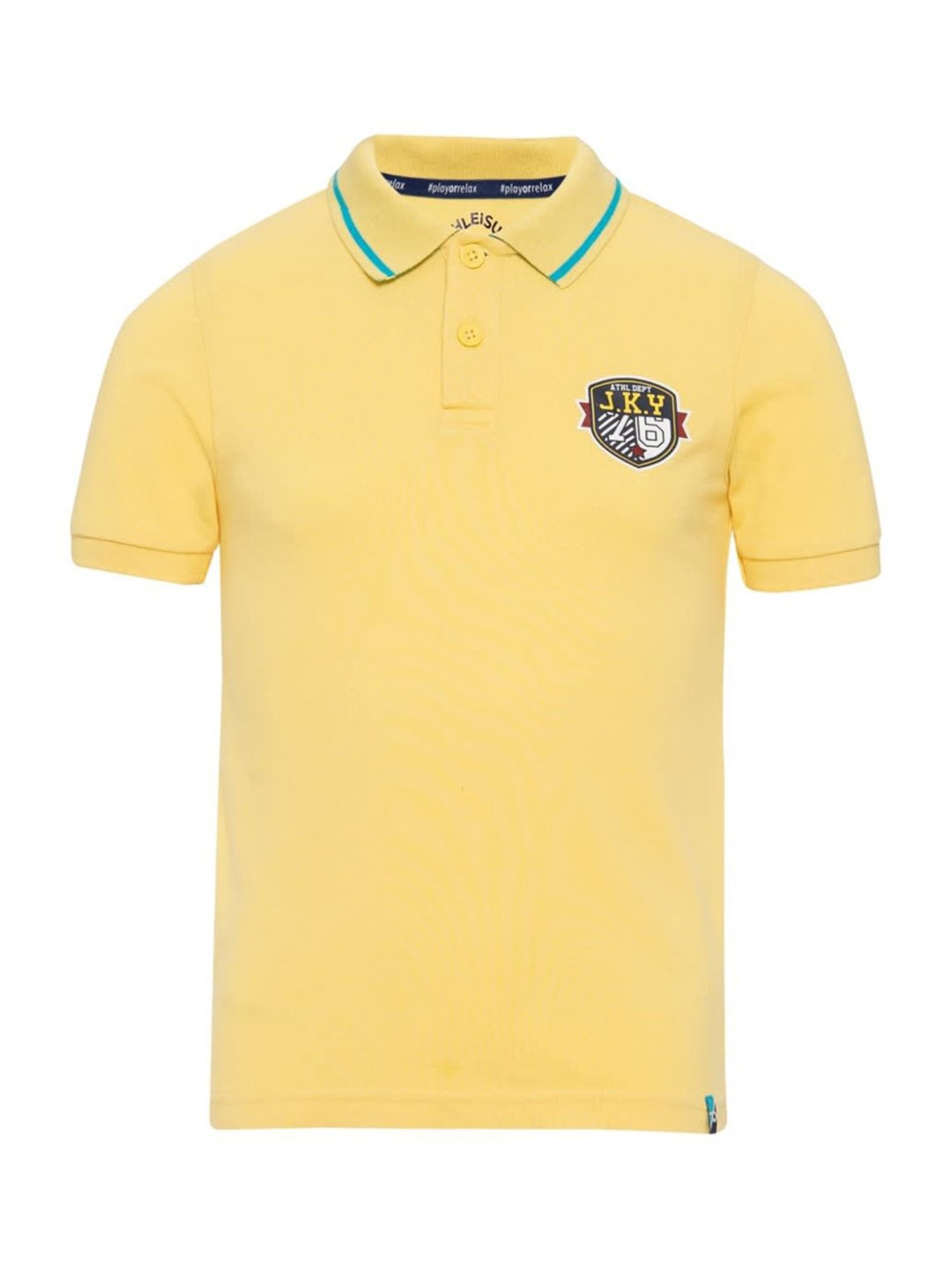 Jockey Kids Yellow Printed AB24 Polo T-Shirt