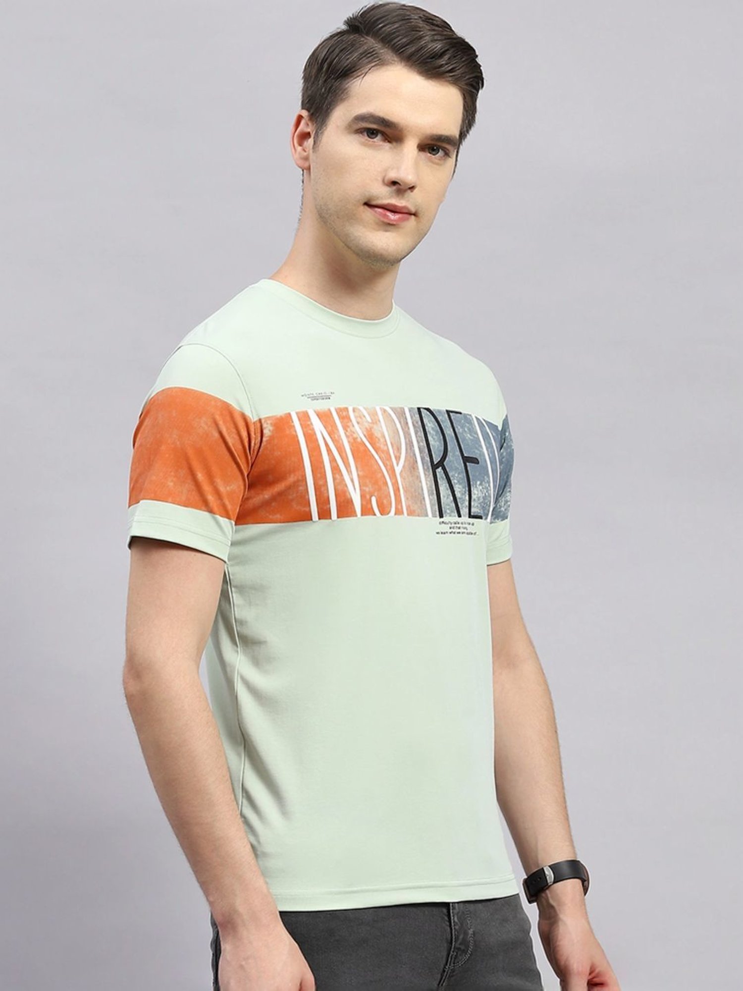 Monte Carlo Green Regular Fit Printed T-Shirt
