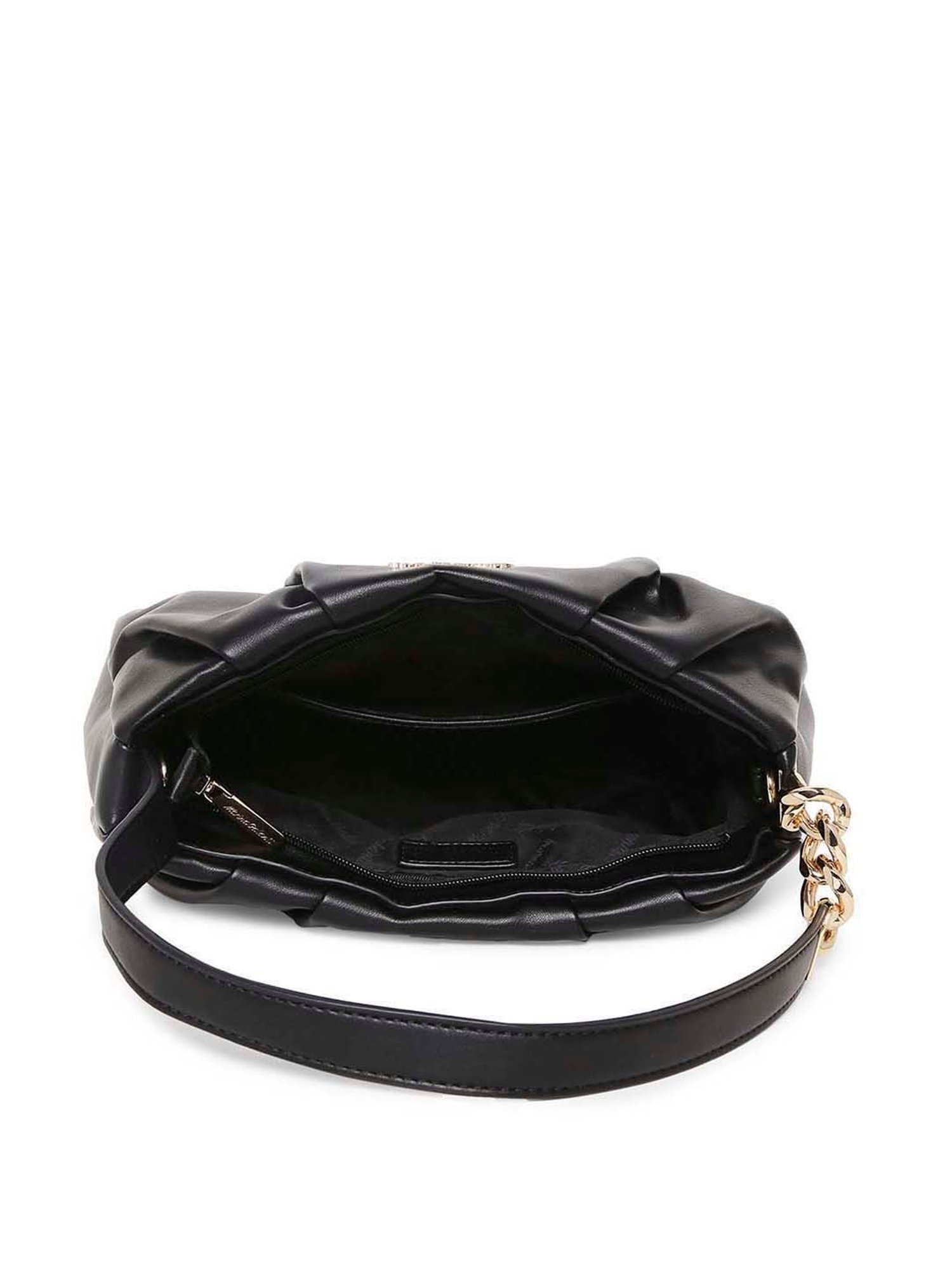 Marina Galanti Black Textured Medium Baguette Bag