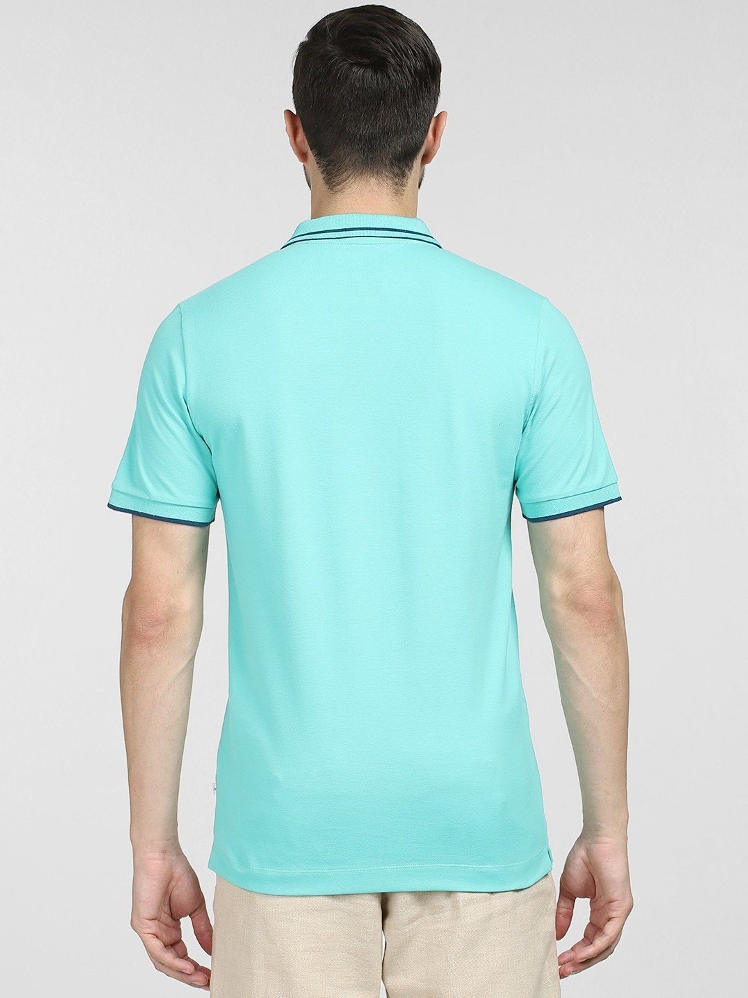 SELECTED HOMME Blue Cotton Slim Fit Polo T-Shirt