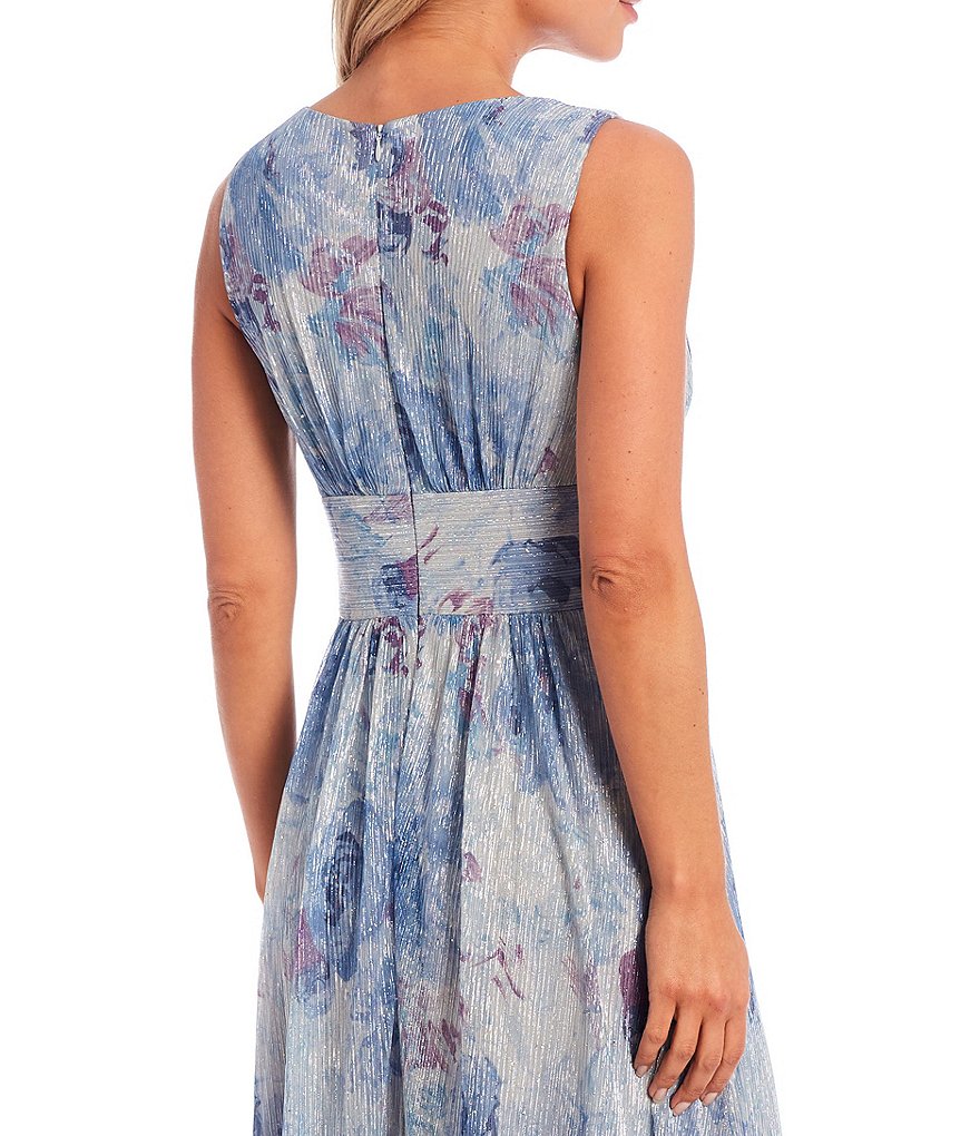 White Boho Stripes & Floral Print Floor Length Tank Dress