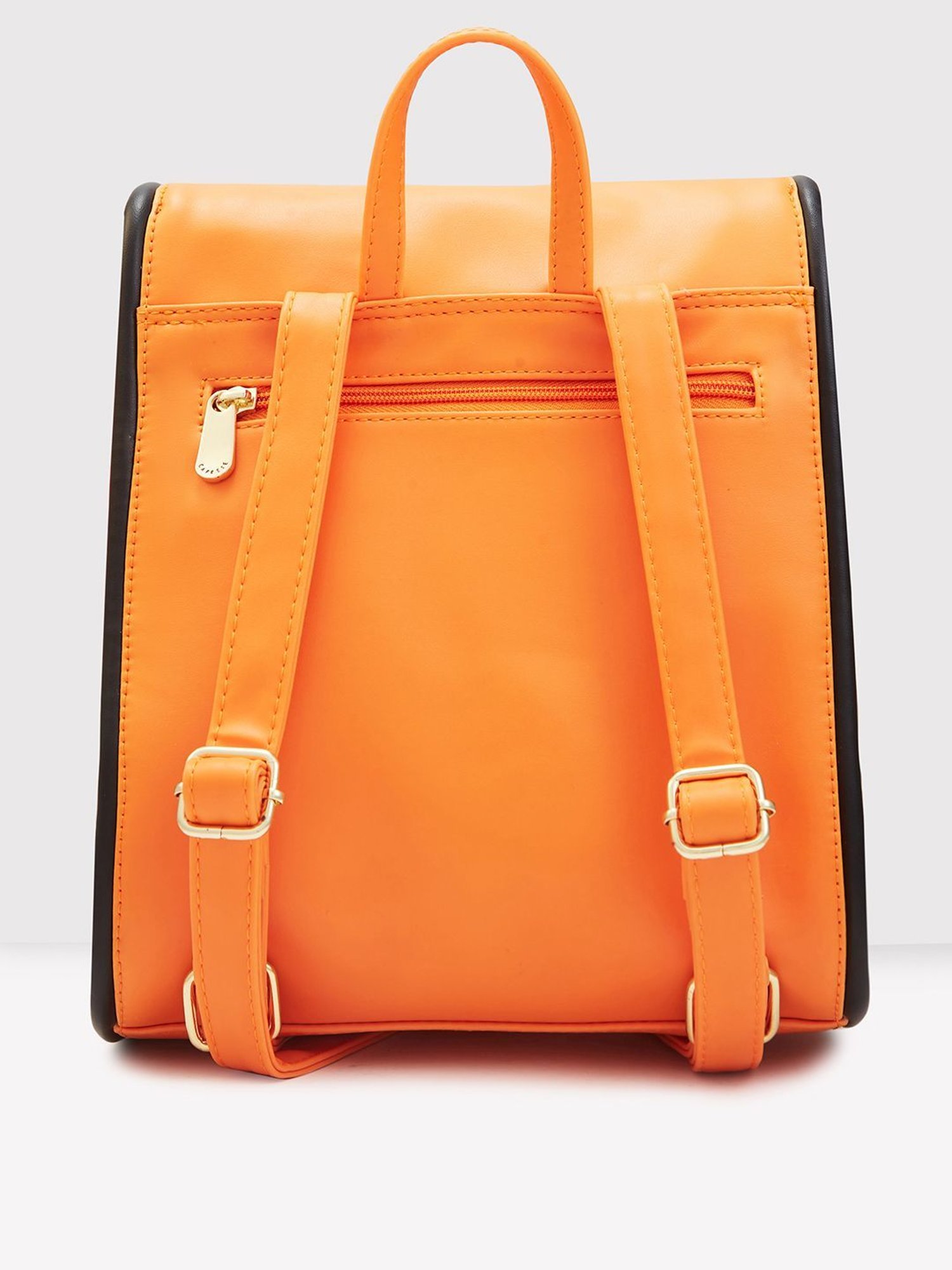 Caprese Orange Faux Leather Medium Laptop Messenger Bag