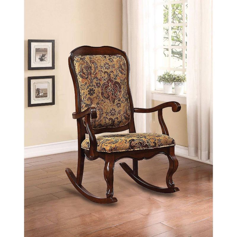 Wooden Rocking Chair Brown - Benzara