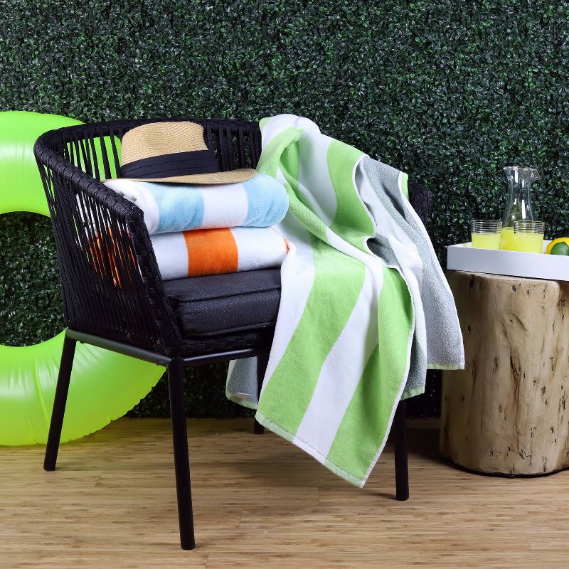 3pk Reversible Cabana Beach Towel Set Featuring Intellifresh Technology - Freshee