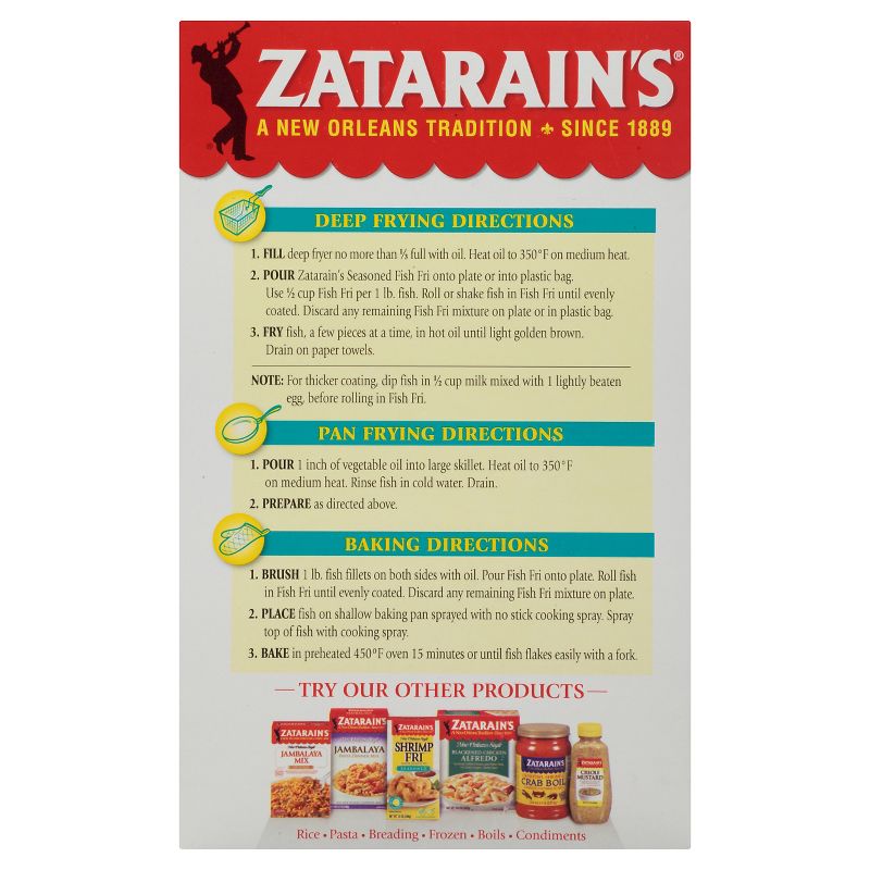 Zatarain's Gluten Free Seasoned Fish Fri Seafood Breading Mix - 24oz