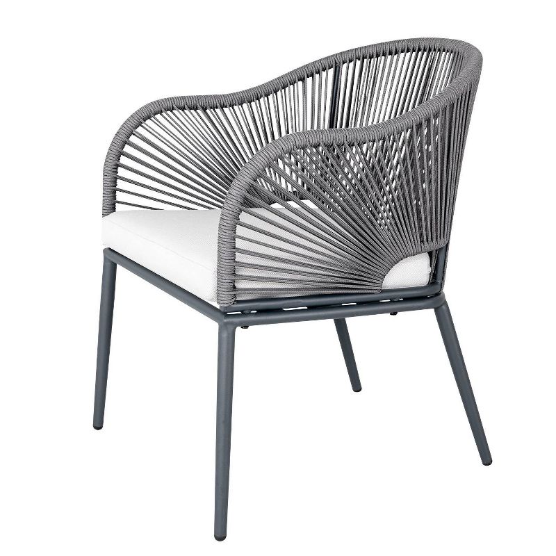 3pc Steel Bistro Set Gray - Nuu Garden