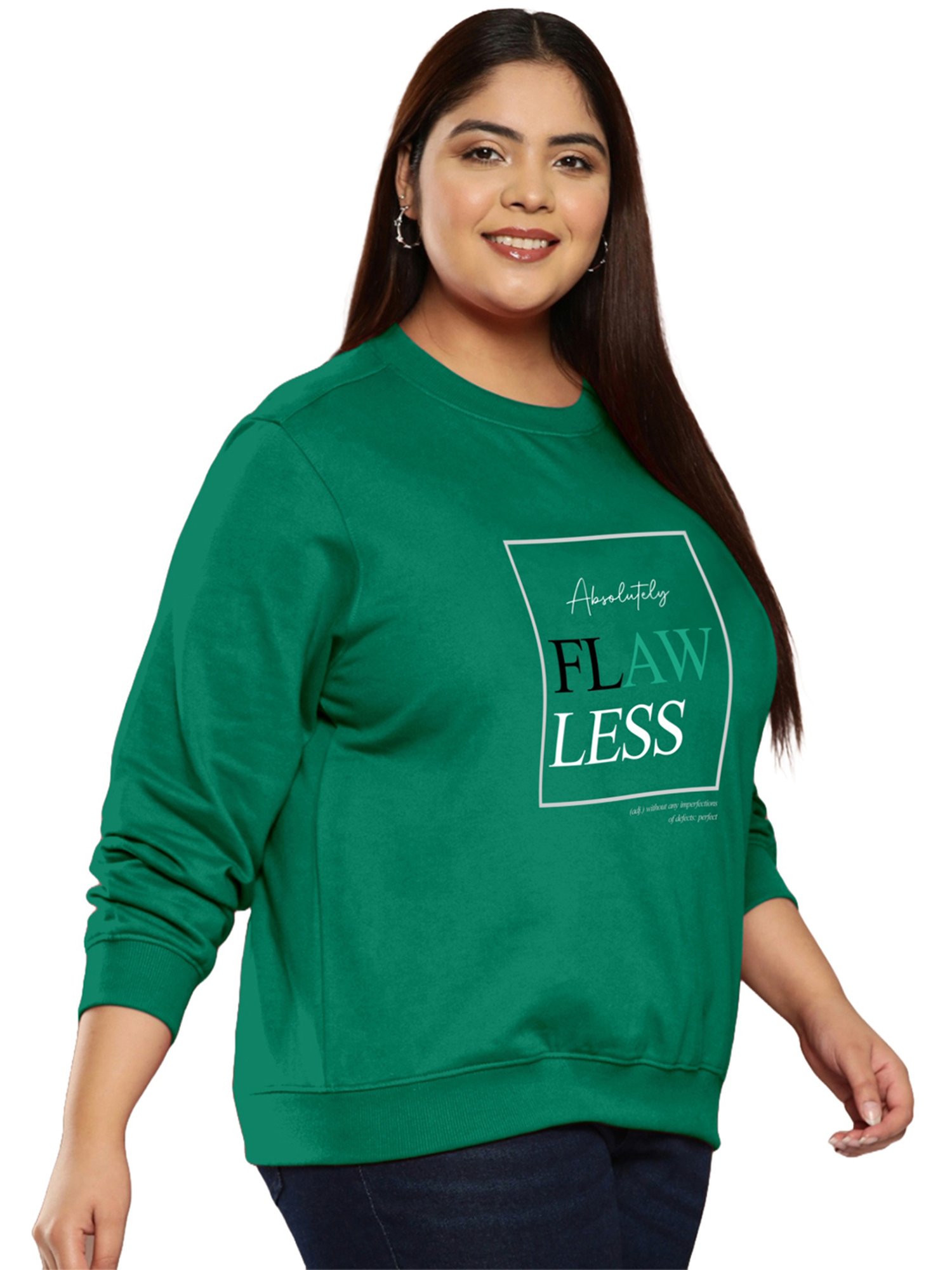 TAB91 Bottle Green Graphic Print Sweatshirt