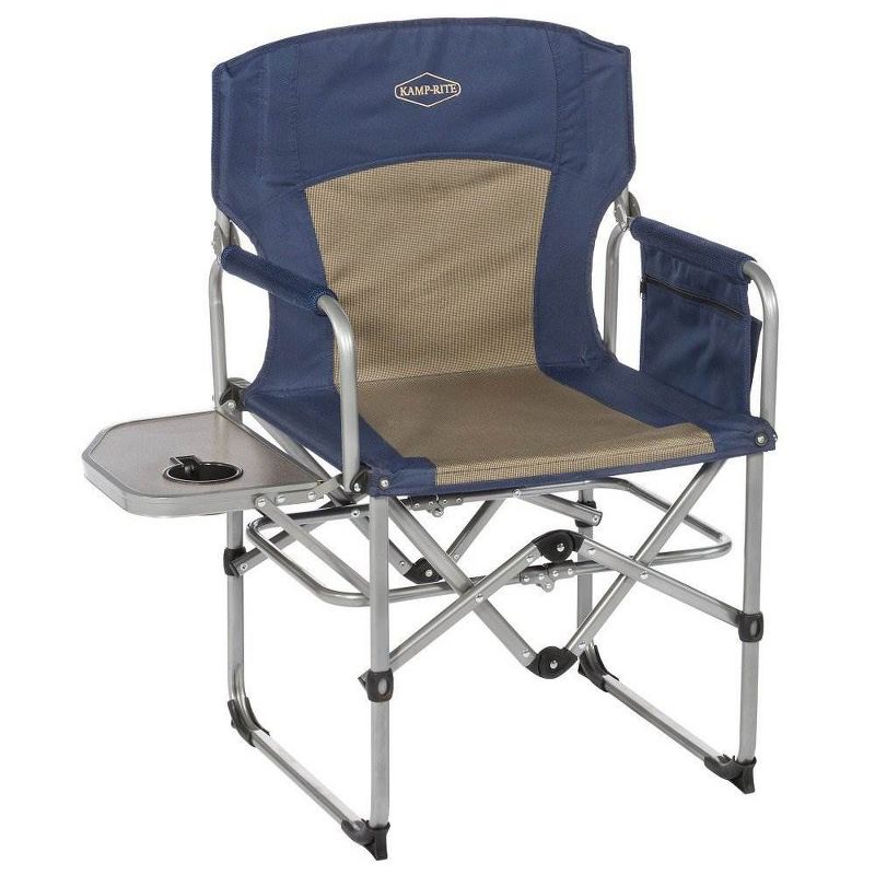 Kamp-Rite Compact Folding Outdoor Camping Directors Chair w/ Side Table (2 Pack)