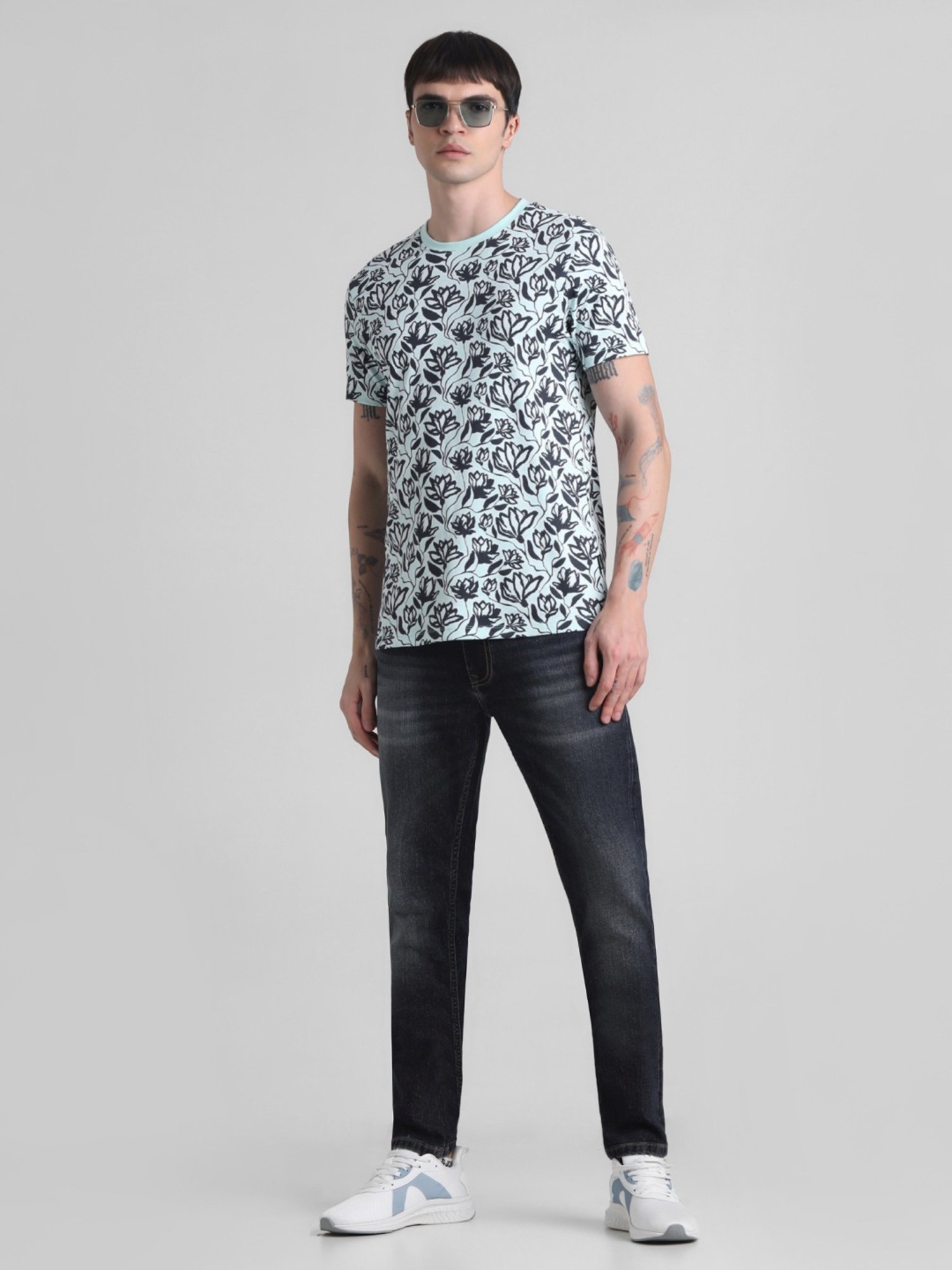 Jack & Jones Dark Blue Denim Cotton Skinny Fit Jeans