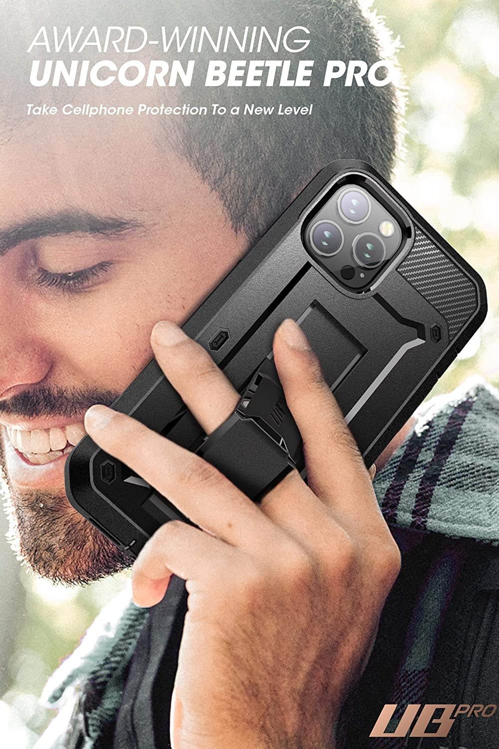 SUPCASE Unicorn Beetle Pro Series Case for iPhone 12 Pro Max (2020 Release) 6.7 Inch Built-in Screen Protector Full-Body Rugged Holster Case(Black)