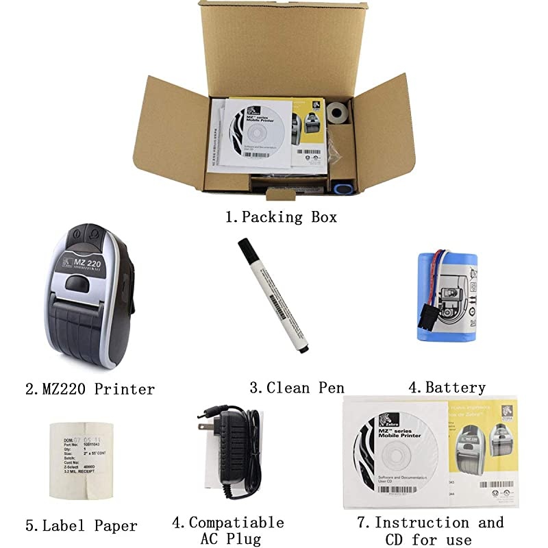 220 Mobile Bluetooth Receipt Printer 220 Thermal Wireless Printer Direct Portable Printer M2E0UB0E02000