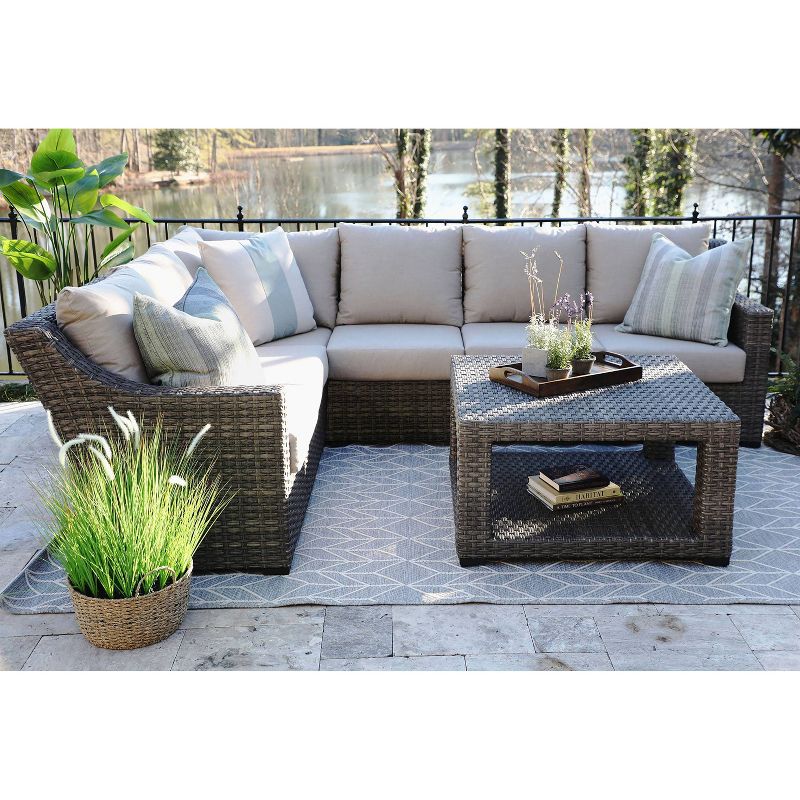 Alder Grey 5pc Sectional with Sunbrella - Canopy Home and Garden
