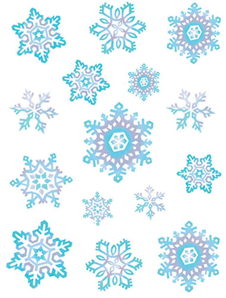 Beistle - 22132 - Crystal Snowflake Clings- Pack of 12