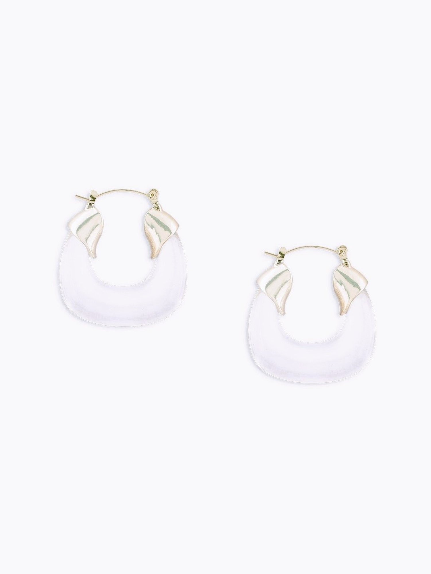 ToniQ Cute Casual Look Alloy White Hoop Earrings for Women