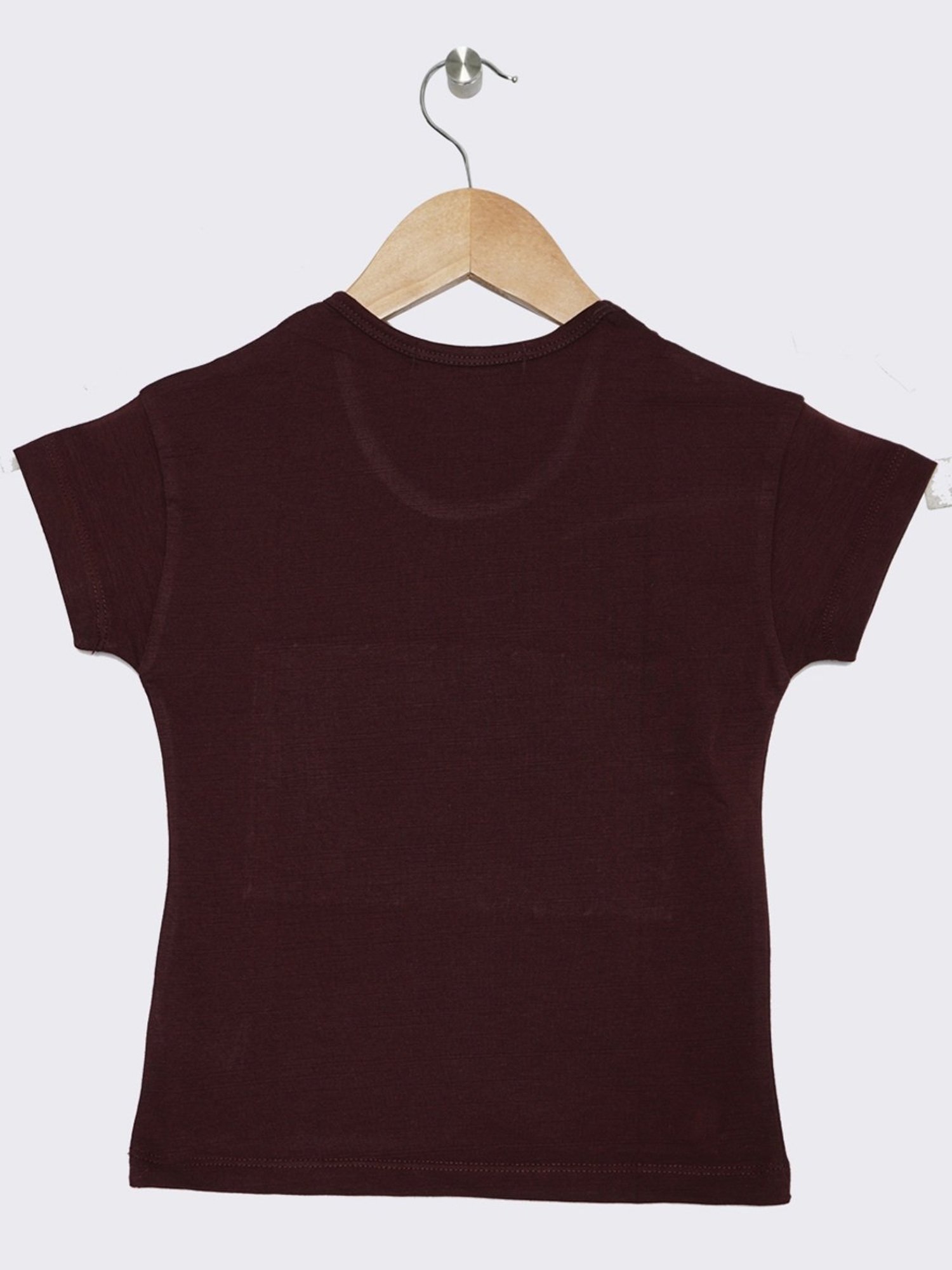 ZIAMA Kids Wine Embellished Top