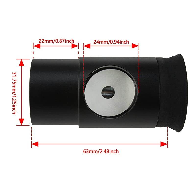 125Inch Metal Collimating Cheshire Eyepiece Without Laser for Newtonian Reflector Telescope Short Version