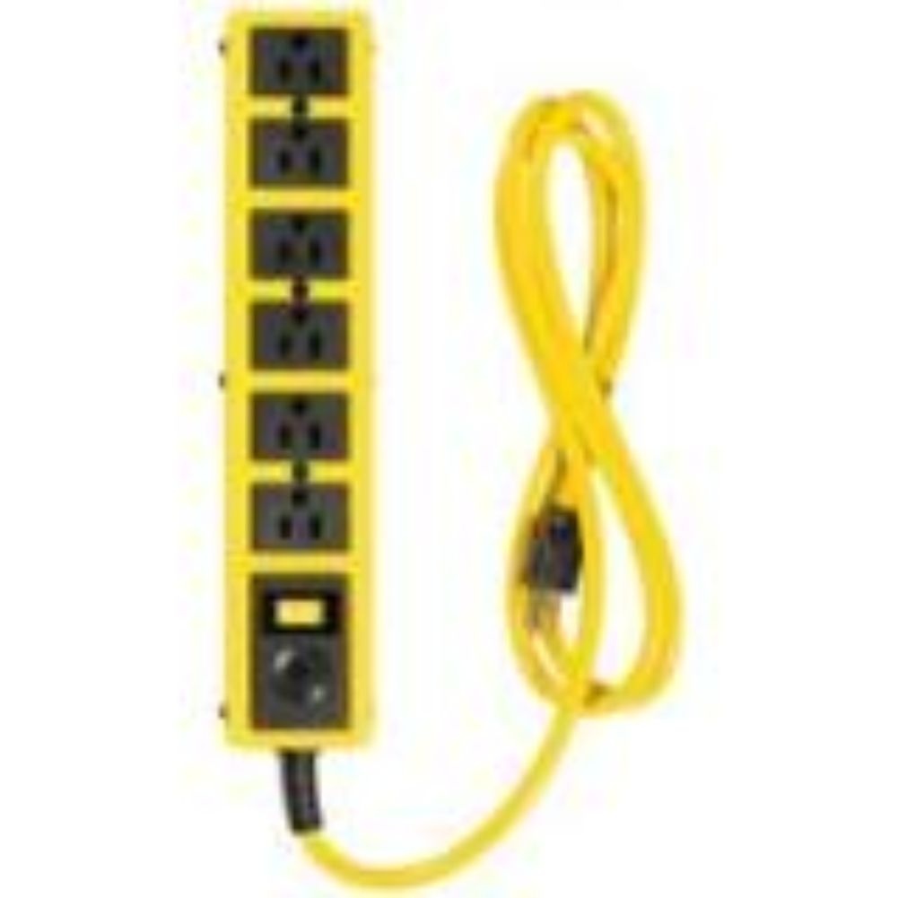 Yellow Jacket 6-Outlet Yellow Metal Power Strip with 6 Ft. Cord 5139N