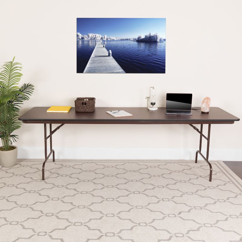 Emma and Oliver 72" x 12" x 12" Birchwood Bar Top Riser with Silver Legs