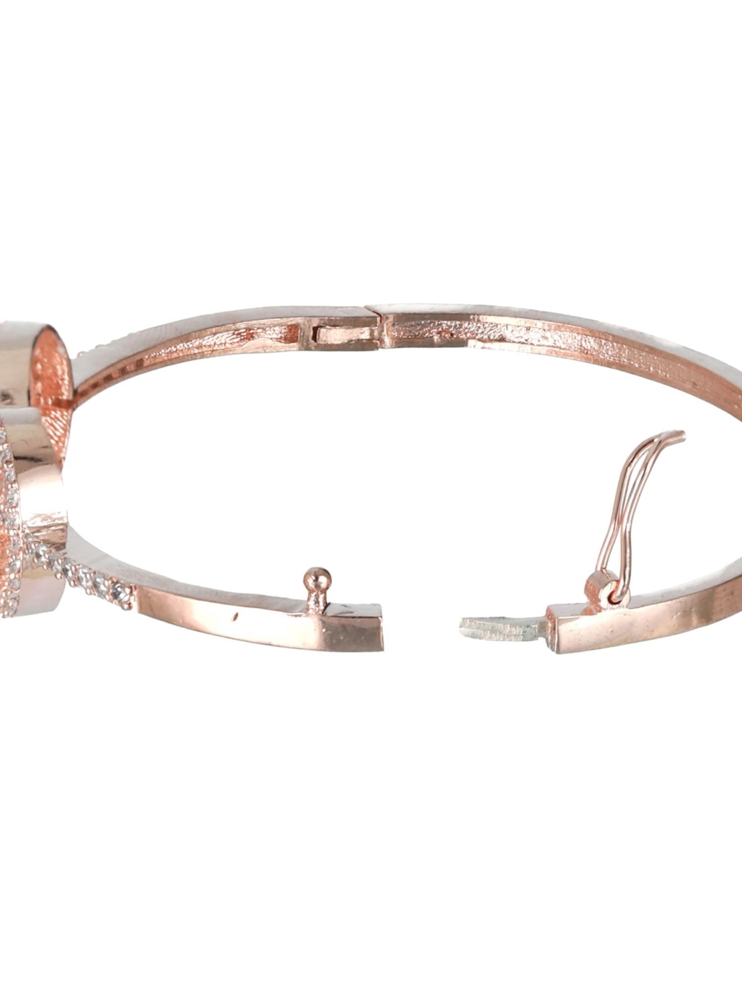 Aatmana Rose Gold-Plated Handcrafted Infinity Shaped Bangle-Style Bracelet