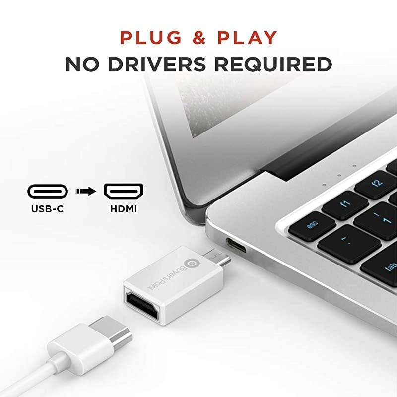 USB 31 TypeC to HDMI Adapter White 2 Pack