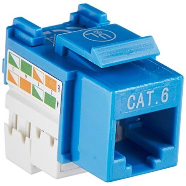 Intellinet 210737 cAT6 Keystone Jack,Blue UTP Punch Down