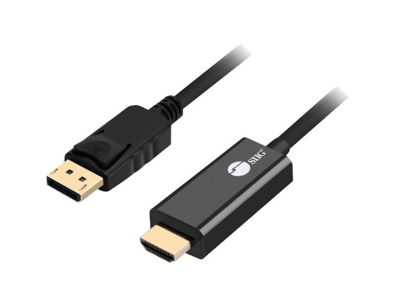SIIG DisplayPort 1.2 To HDMI 6ft Cable 4K/30Hz - 6 ft DisplayPort/HDMI A/V Cable for Audio/Video Device, HDTV, PC, Monitor, Notebook, Desktop Computer
