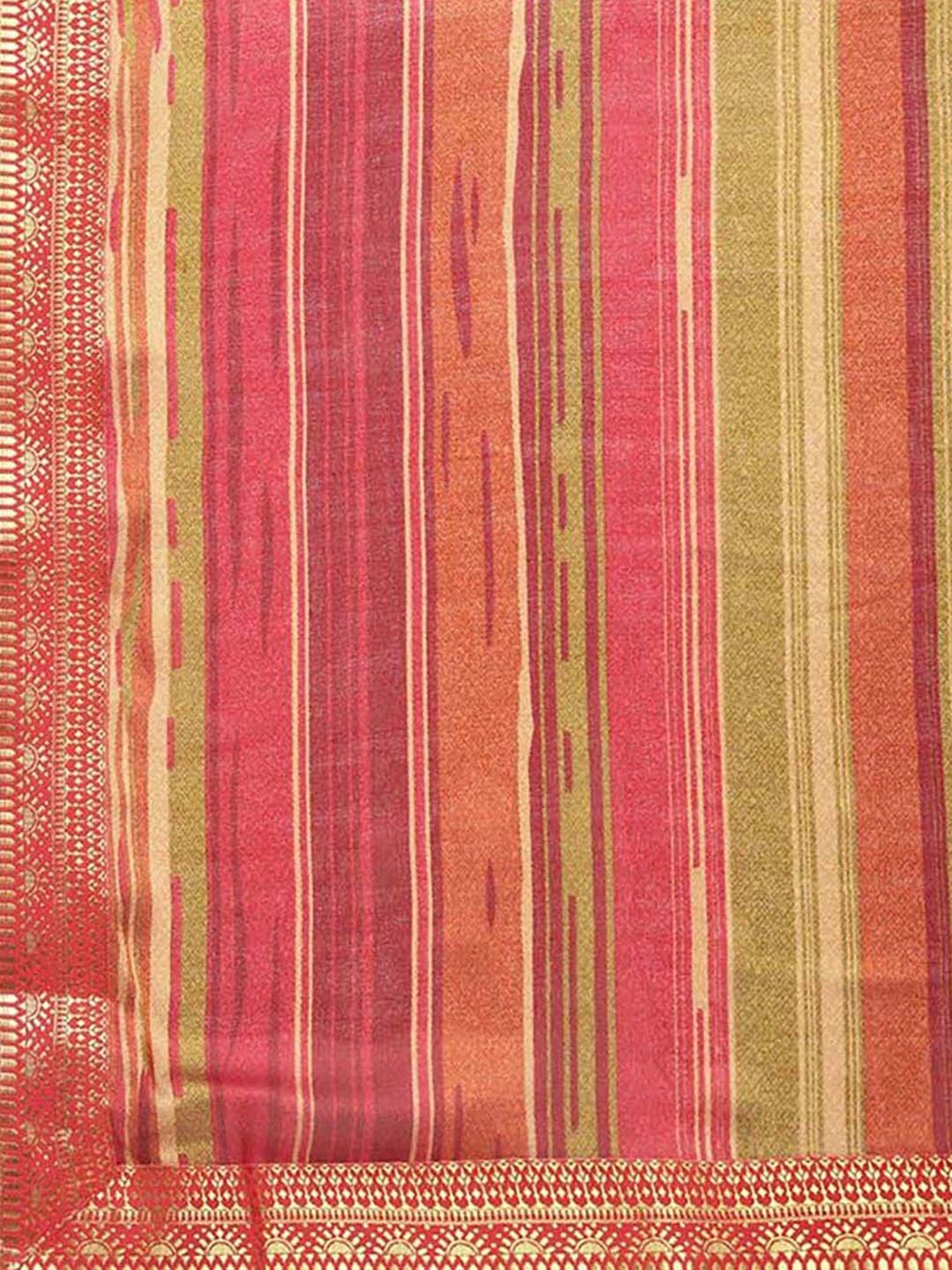 Rangita Multicolored Striped Saree With Unstitched Blouse