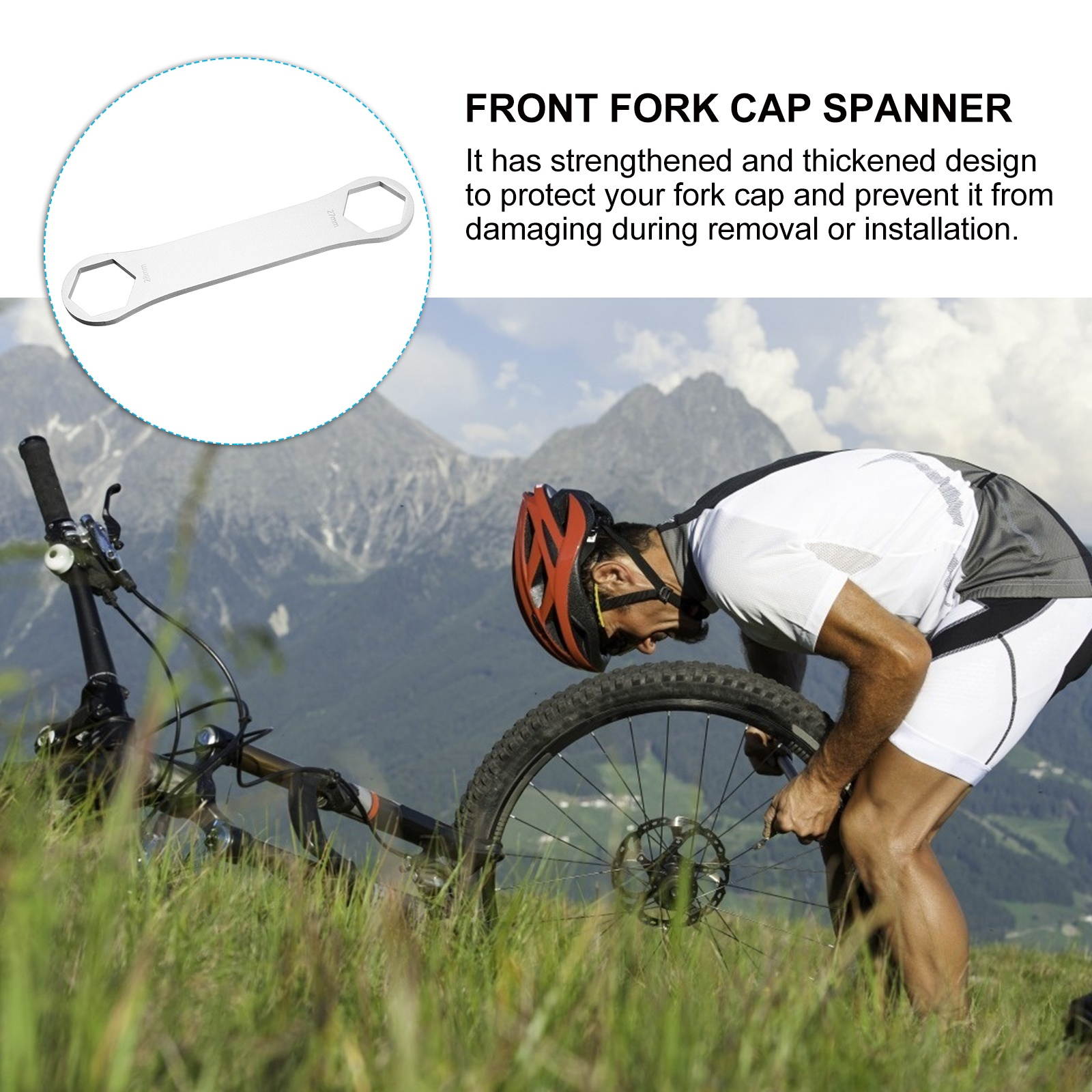 Stainless Steel Front Fork Cap Spanner Double Head 27/28mm Hex Fork Cap Remover