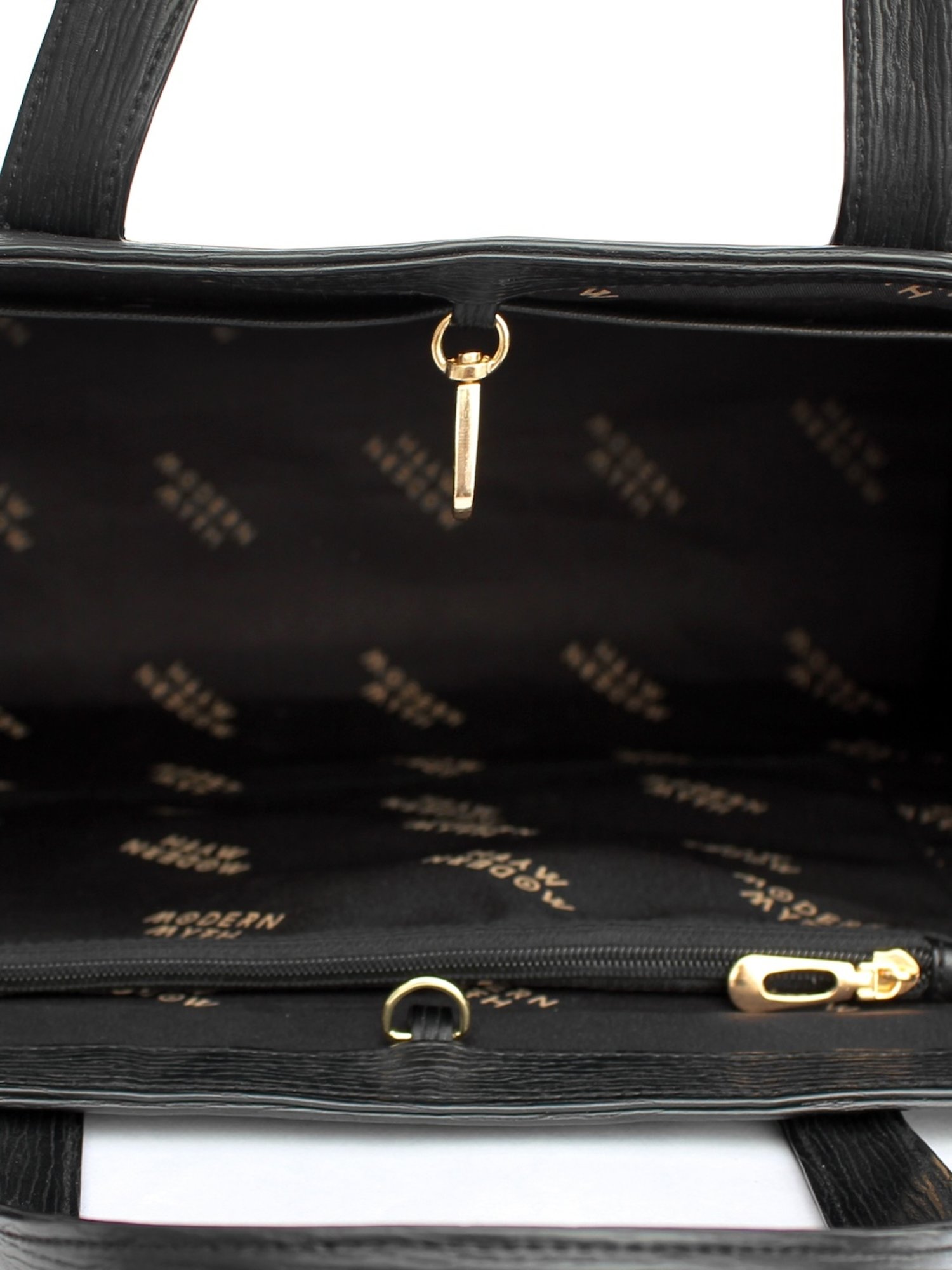 Modern Myth Cosmic Black Textured Large Tote Bag