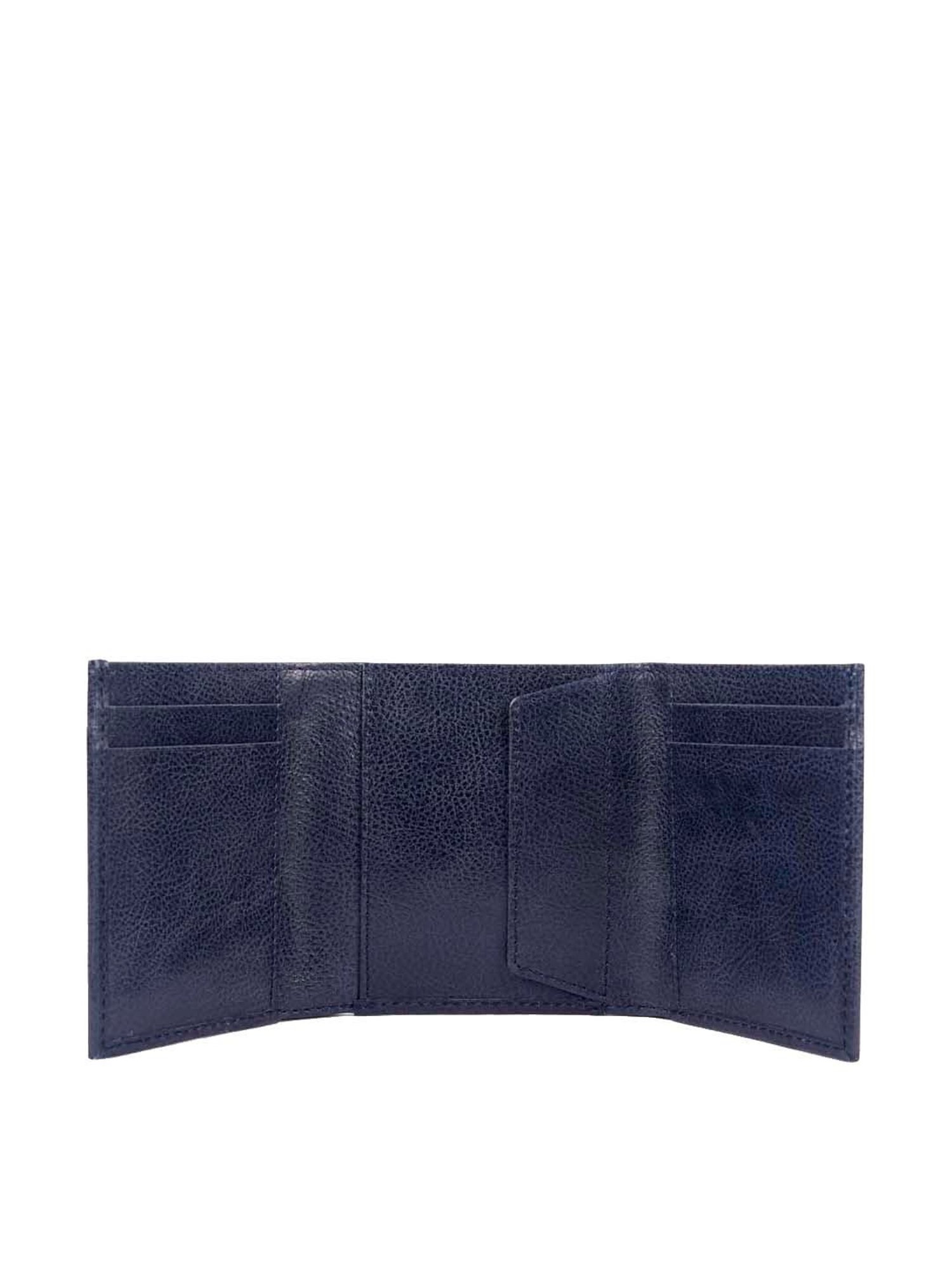 BELWABA Navy Casual Leather Tri-Fold Wallet for Men