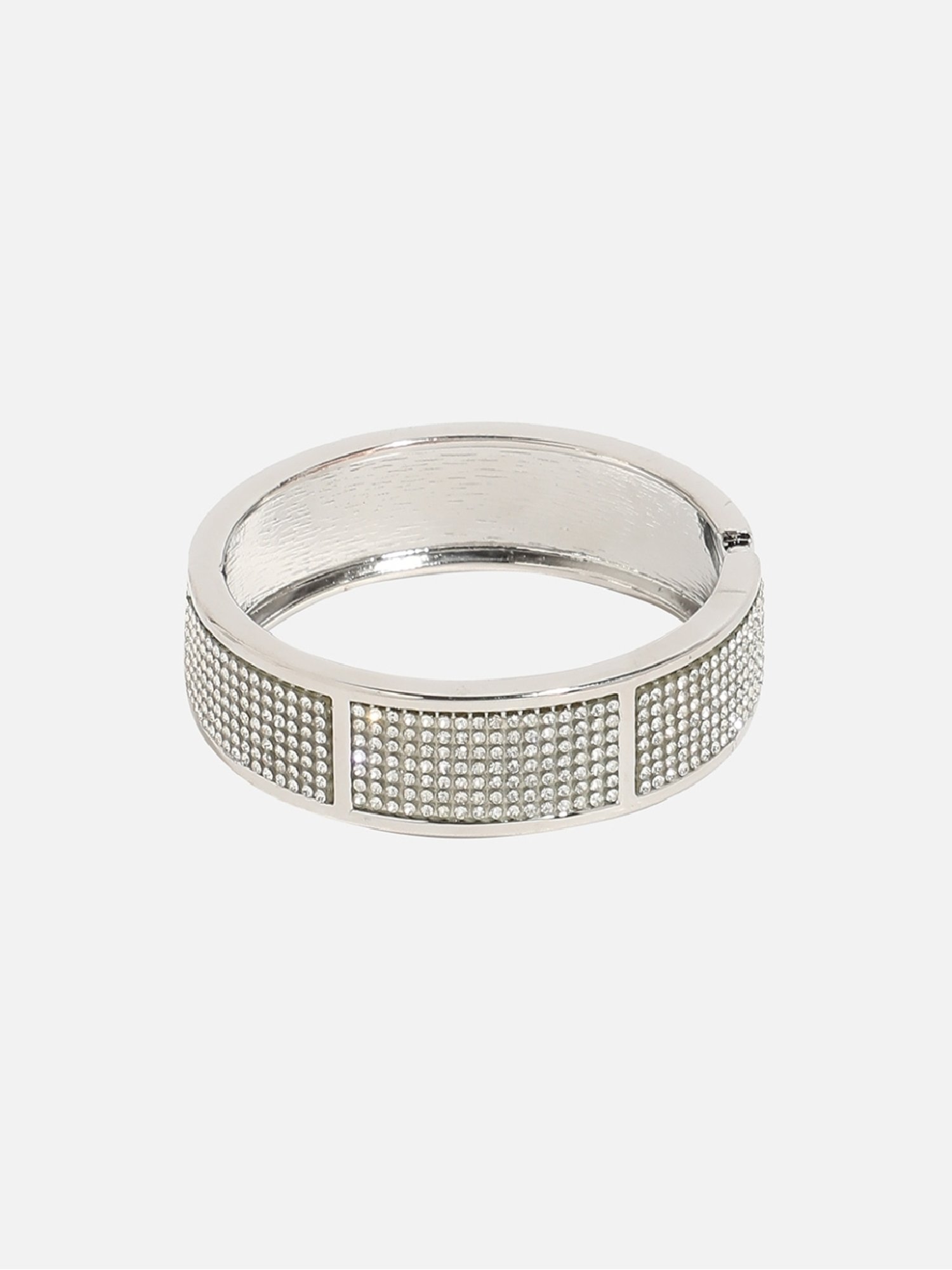 Sohi Women's Embellished Cluster Band Bracelet - Silver