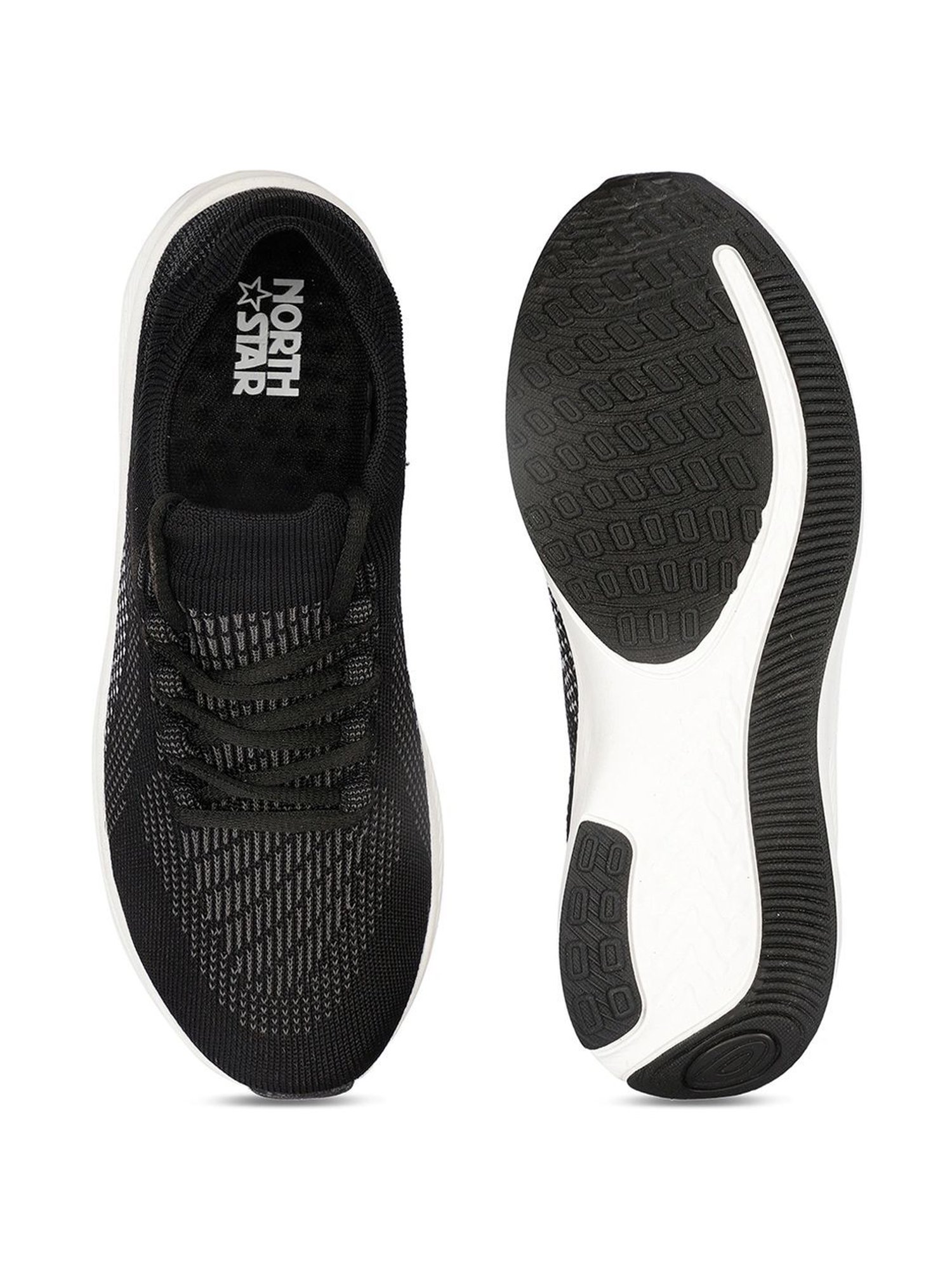 North Star by Bata Women's BENNE Black Running Shoes